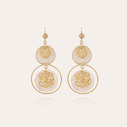Idylle small gold earrings - White Mother-of-Pearl