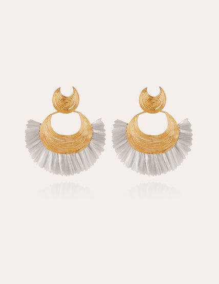 Pendientes Luna Wave de rafia