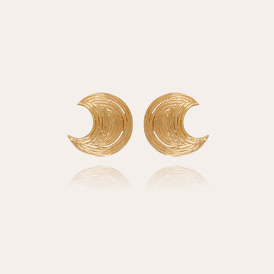 Boucles d'oreilles puces Luna Wave dorées