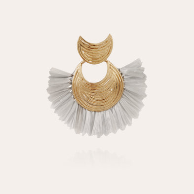 Boucles d'oreilles Luna Wave raphia mini dorées