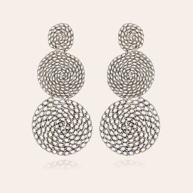 Boucles d'oreilles Onde Gourmette double argentées