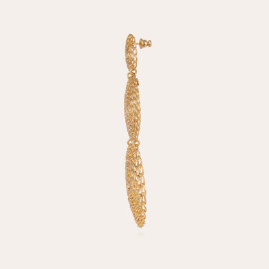 Boucles d'oreilles Onde Gourmette double dorées