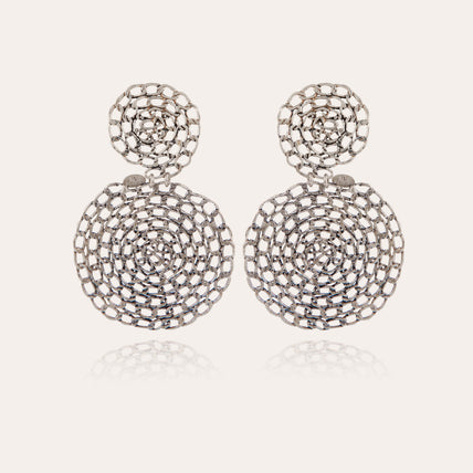 Onde Gourmette hoop earrings in silver