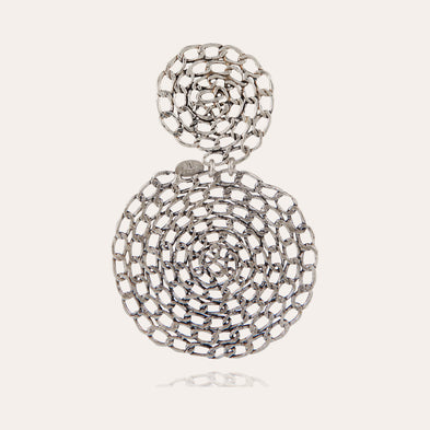 Boucles d'oreilles Onde Gourmette argentées
