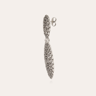 Boucles d'oreilles Onde Gourmette argentées