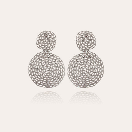 Pendientes «Onde Gourmette» de small size , en plata