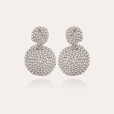 Boucles d'oreilles Onde Gourmette petit modèle argentées