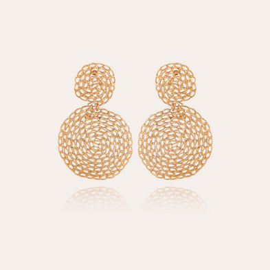 Boucles d'oreilles Onde Gourmette petit modèle dorées