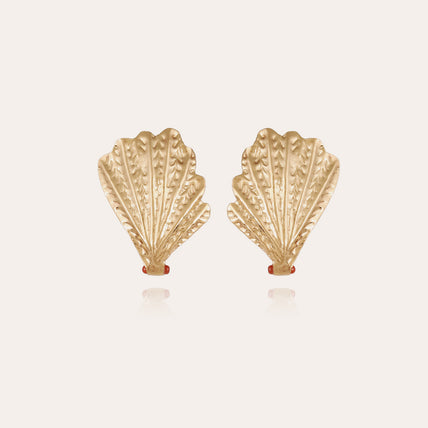 Pendientes Shellona dorados - Cornalina