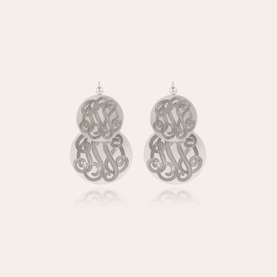 Very Diva double small silver earrings