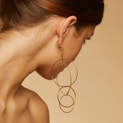 Boucles d'oreilles Torsade Multi dorées