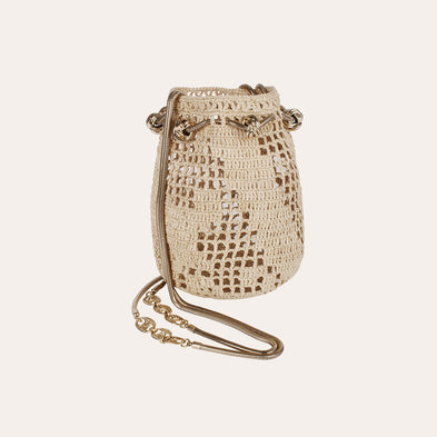 Soul raffia drawstring bag