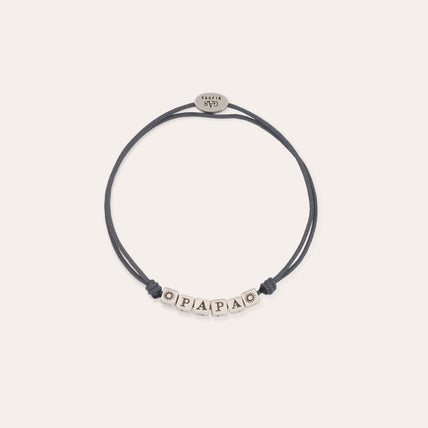 Large silver-plated "Papa" bracelet