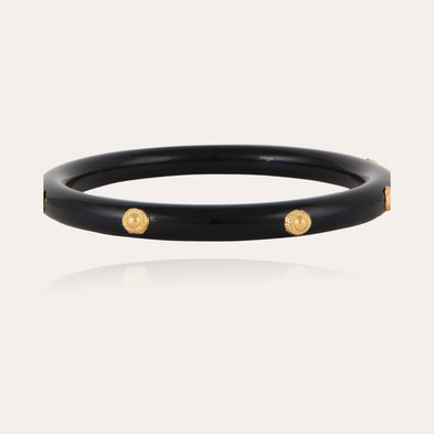Bracelet Caftan acétate doré - Noir
