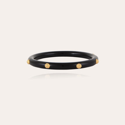 Bracelet Caftan acétate doré - Noir