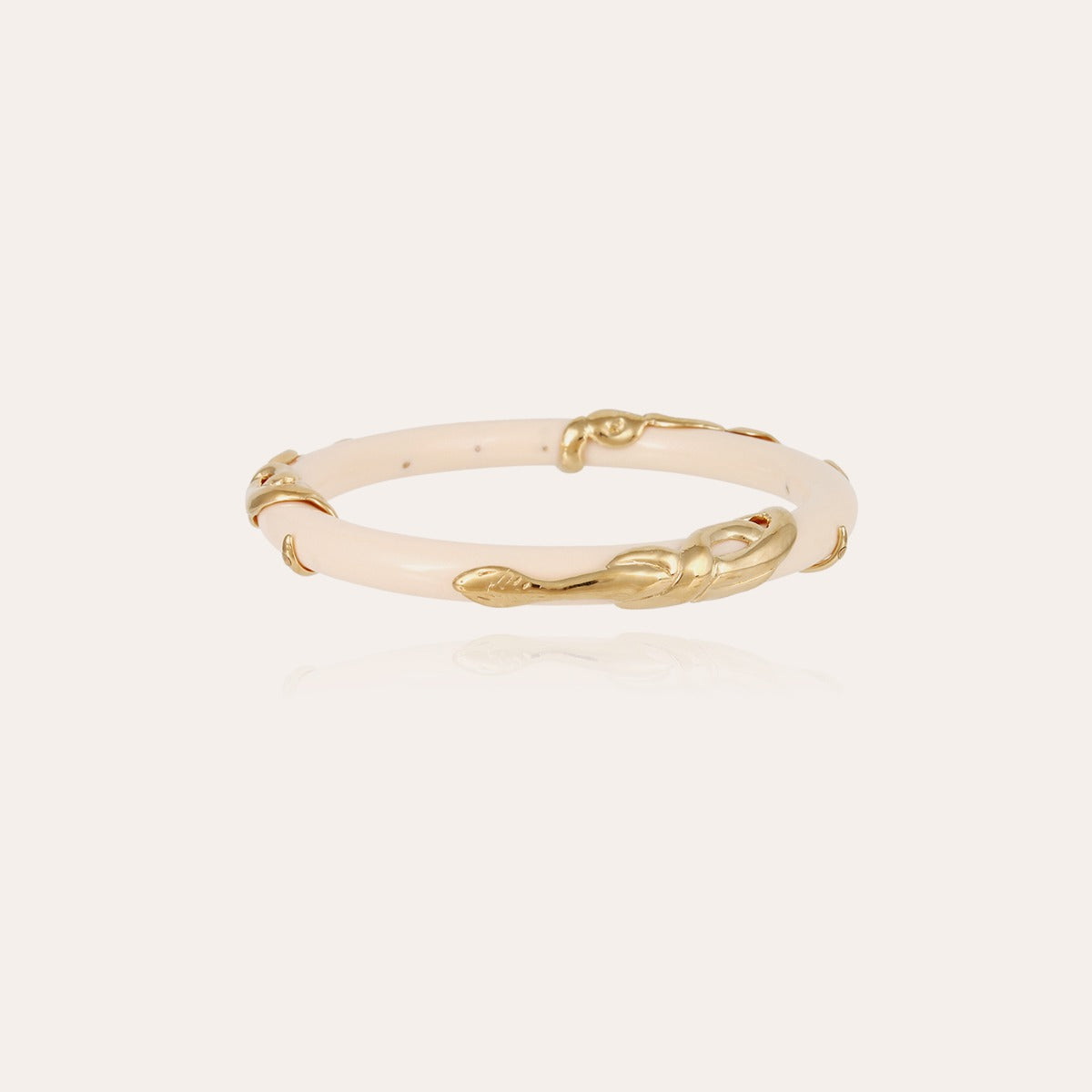 Gold-Plated Acetate Cobra Bangle - Ivory – Gas Bijoux
