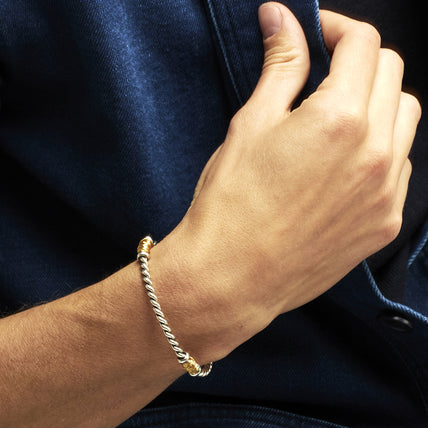 Bracciale “ Torsade ” largo bicolore