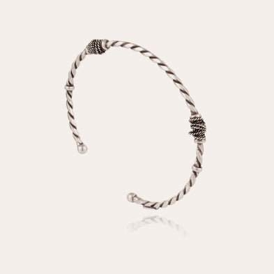 Small silver-plated twisted bangle bracelet