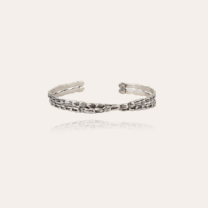 Pulsera rígida «Liane» entrecruzada en plata