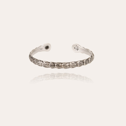 Pulsera Liane, tipo brazalete ancho plateado