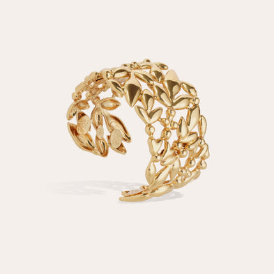 Bracelet manchette Olea doré
