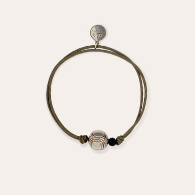 Pulsera de petanca, modelo grande, plateada
