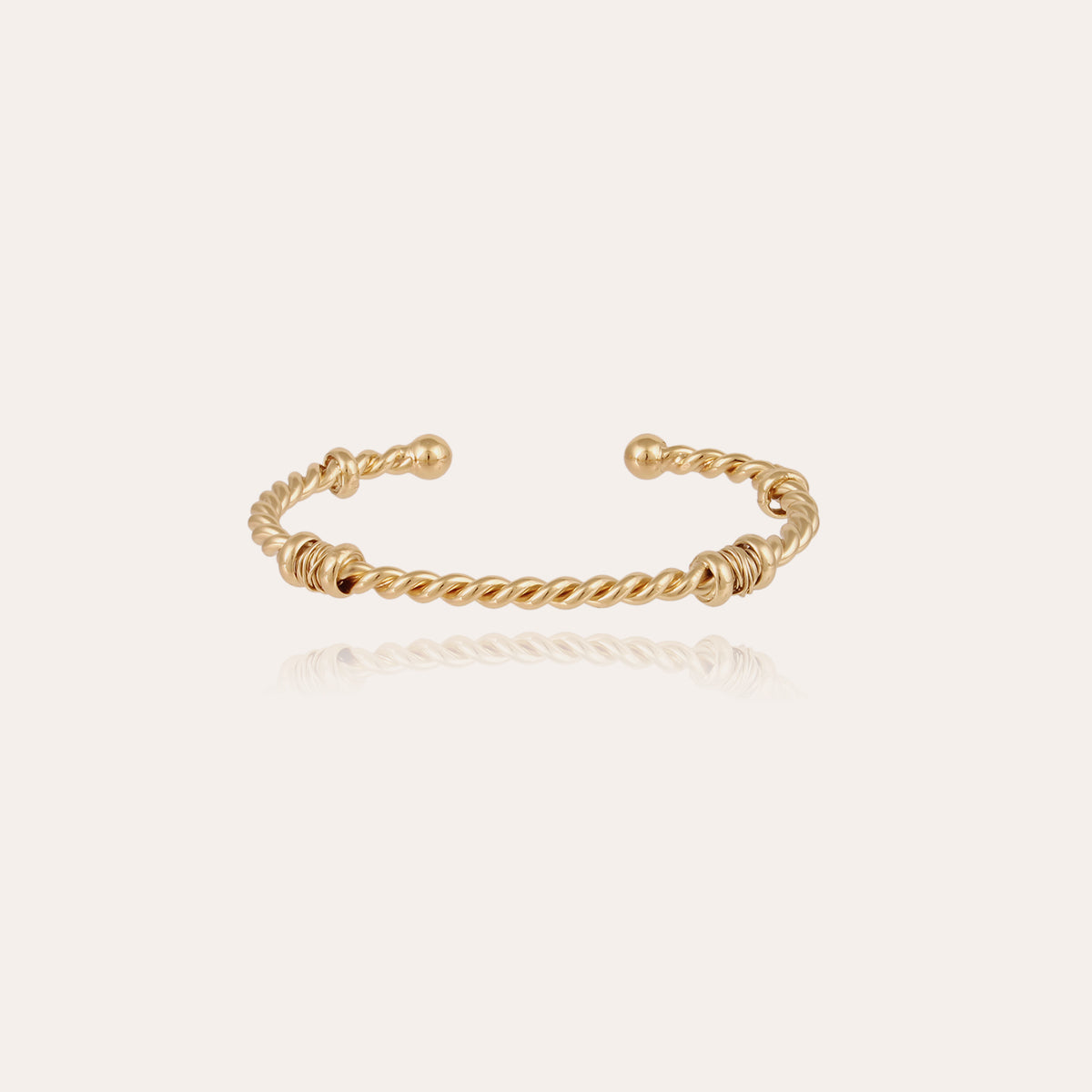 Torsade -Wide Gold-Plated Bangle Bracelet – Gas Bijoux