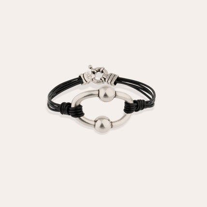 Bracelet Rive argenté - Cuir