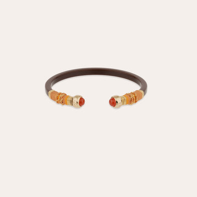 Sari gold acetate bracelet - Brown