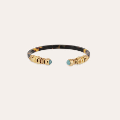 Bracelet Sari acétate doré - Écaille