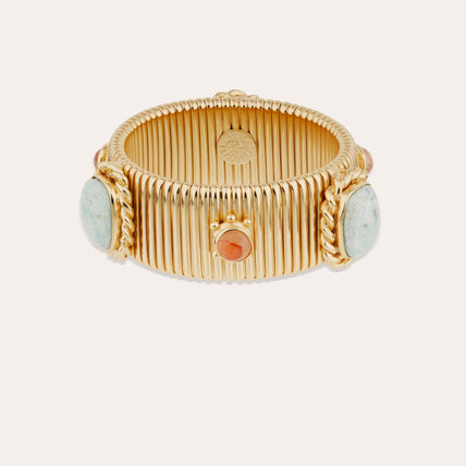 Bracelet Strada Amarante doré - Amazonite & Cornaline