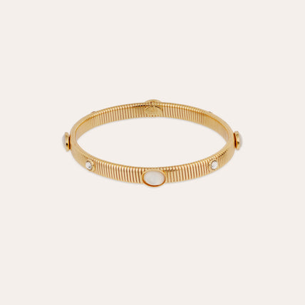 Bracelet Stradi petit modèle doré - Nacre Blanche
