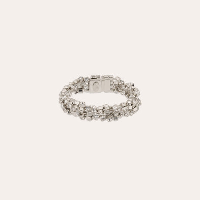 Bracelet Trevise double finition rhodium