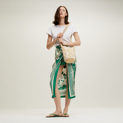 Sac seau Tahiti raphia