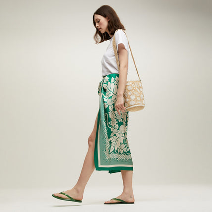 Sac seau Tahiti raphia