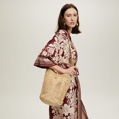 Sac seau Les Palmiers raphia