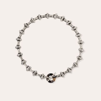 Adrian silver-plated Acetate Necklace silver-plated Tortoiseshell