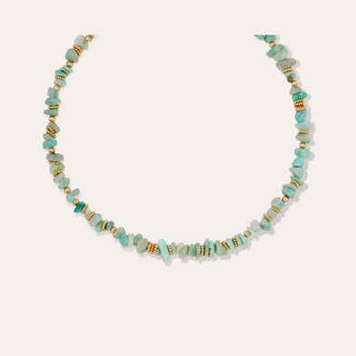 Collier Aloha mini doré - Amazonite