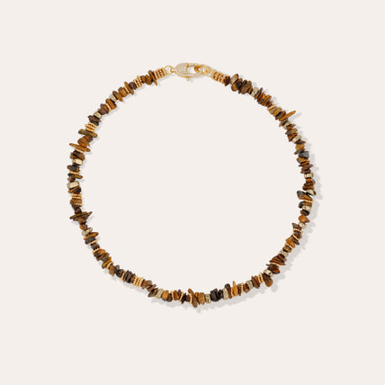Aloha mini gold necklace - Tiger's eye