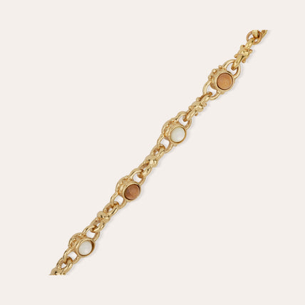 Collier Amarante cabochons multi doré - Nacre blanche & Bois