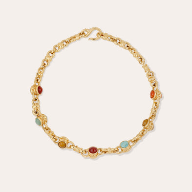 Amarante Necklace with Multi-Gold Amarante - Carnelian & Turquoise