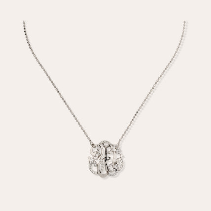 Small Arabesque Necklace, silver-plated