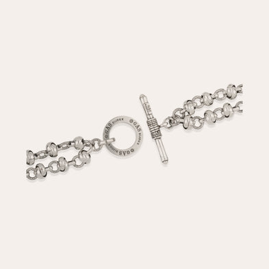 Atik double chain fine silver-plated necklace