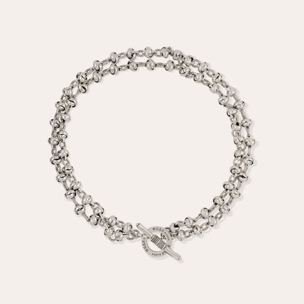 Collier Atik chaîne double argenté