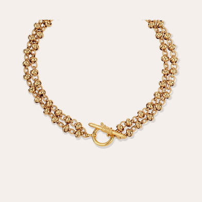 Collier Atik chaîne double doré