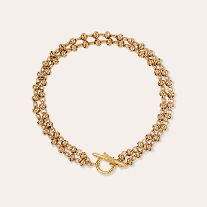 Collier Atik chaîne double doré