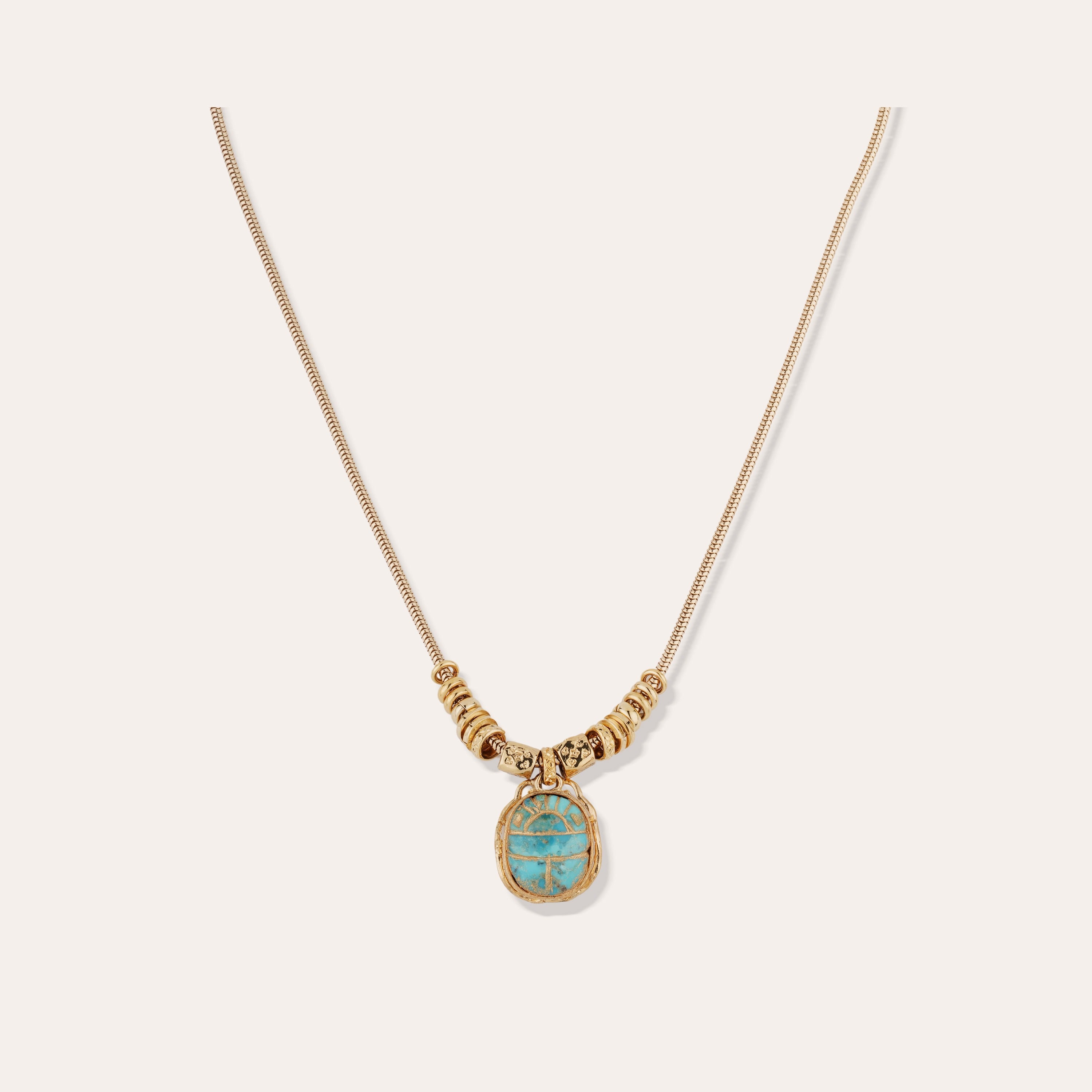 健康アクセサリー Qbeneee Silicon Carbide Necklace Bia Scaramouche Gold-Plated Necklace - Turquoise – Gas Bijoux