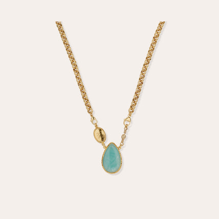 Billy Gold Necklace - Amazonite