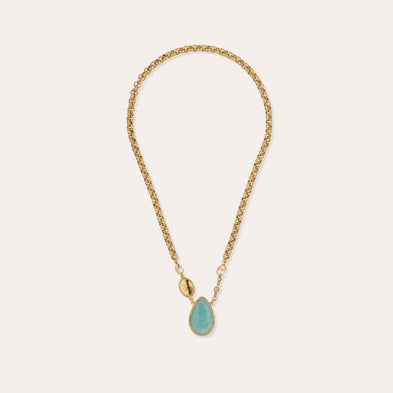 Billy gold necklace - Amazonite