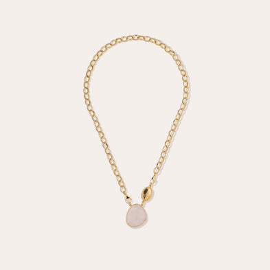 Collier Billy doré - Quartz rose